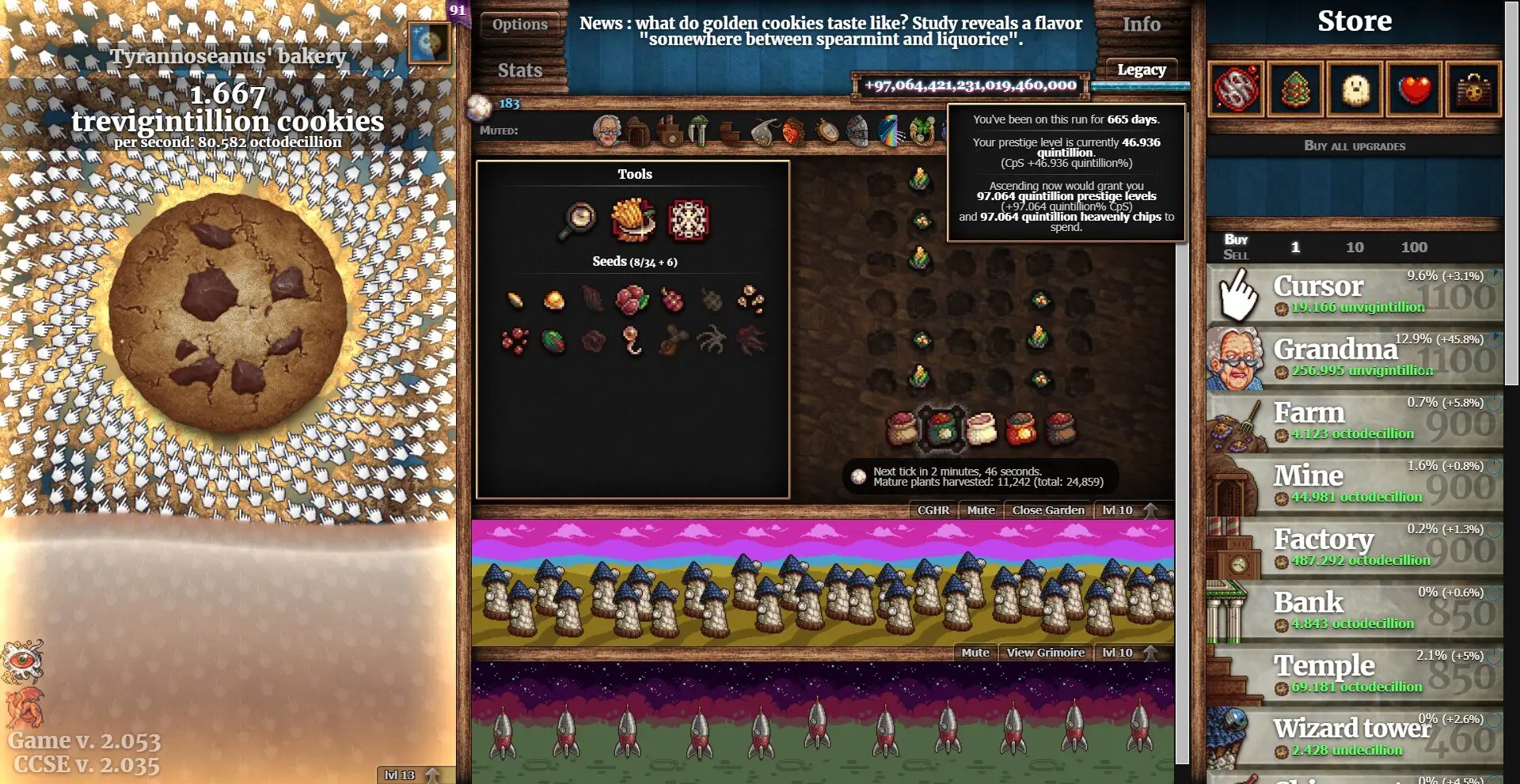 Screenshot of Cookie Clicker taken on 2025-05-30
